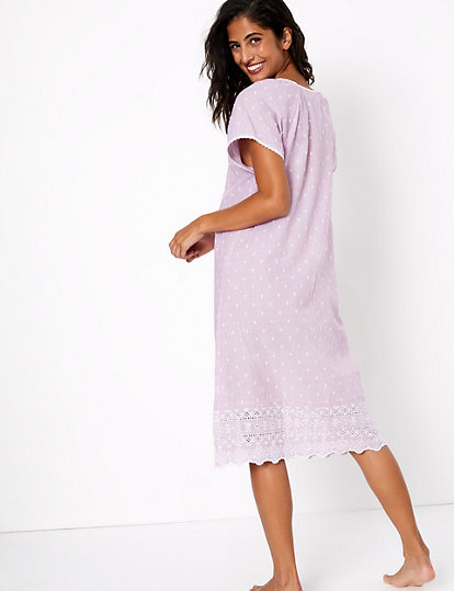 Pure Cotton Broderie Nightdress