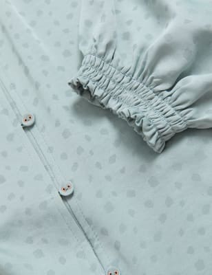 M&S Rosie Womens Jacquard Satin Long Nightdress - 6 - Dusty Green, Dusty Green