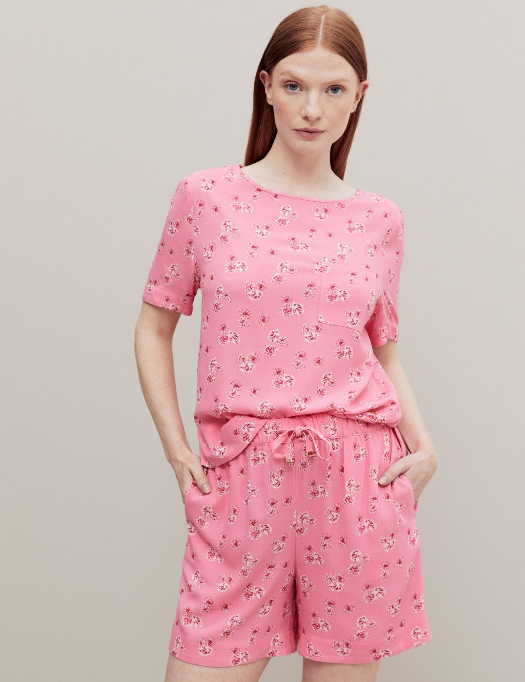 Floral Print Pyjama Shorts image 1
