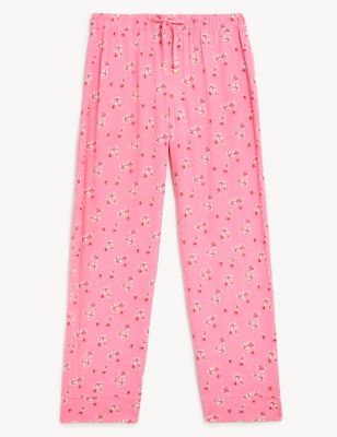 M&S X Ghost Womens Floral Print Pyjama Bottoms - 6SHT - Pink Mix, Pink Mix