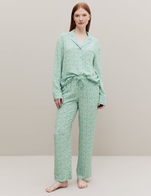 

Womens M&S X GHOST Floral Print Pyjama Bottoms - Teal Mix, Teal Mix