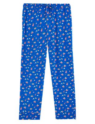 M&S X Ghost Womens Floral Print Pyjama Bottoms - 6REG - Blue Mix, Blue Mix