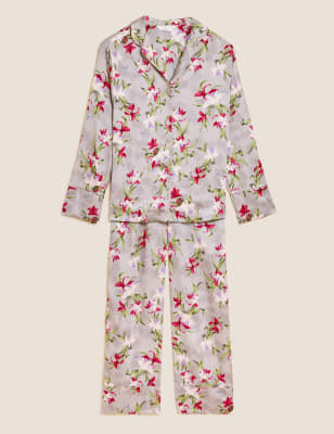 Satin Floral Print Pyjama Set