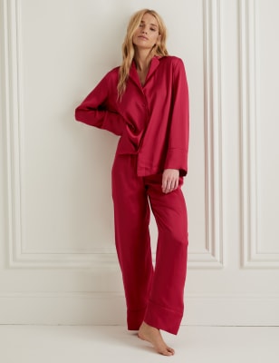 Satin red pjs hot sale