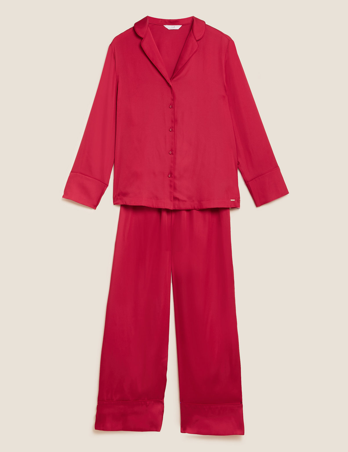 Satin Revere Collar Pyjama Set