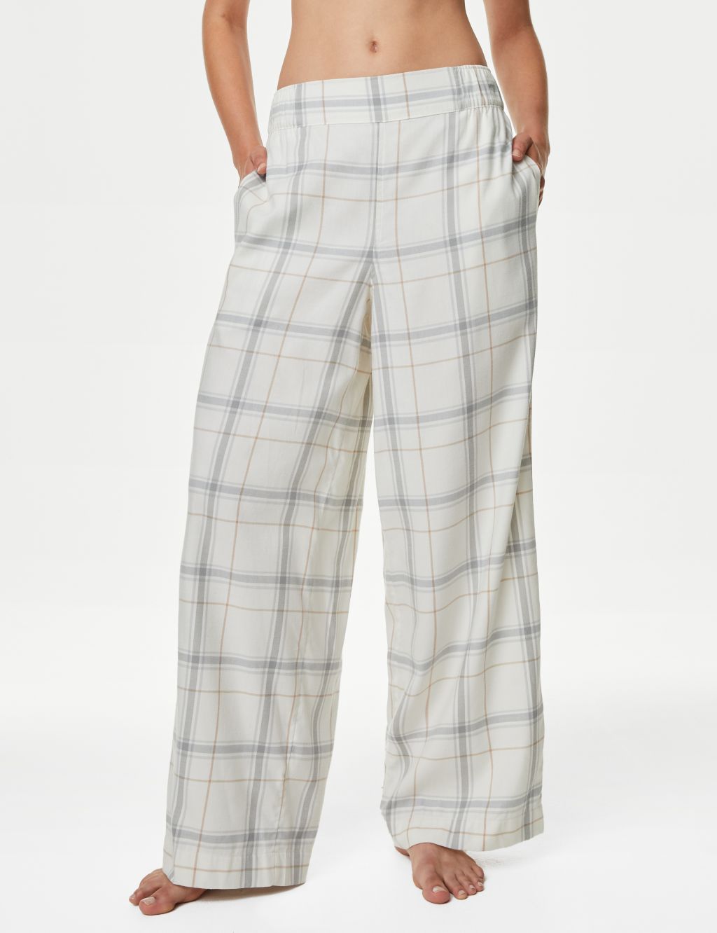 Cotton Rich Woven Checked Lounge Pants image 3