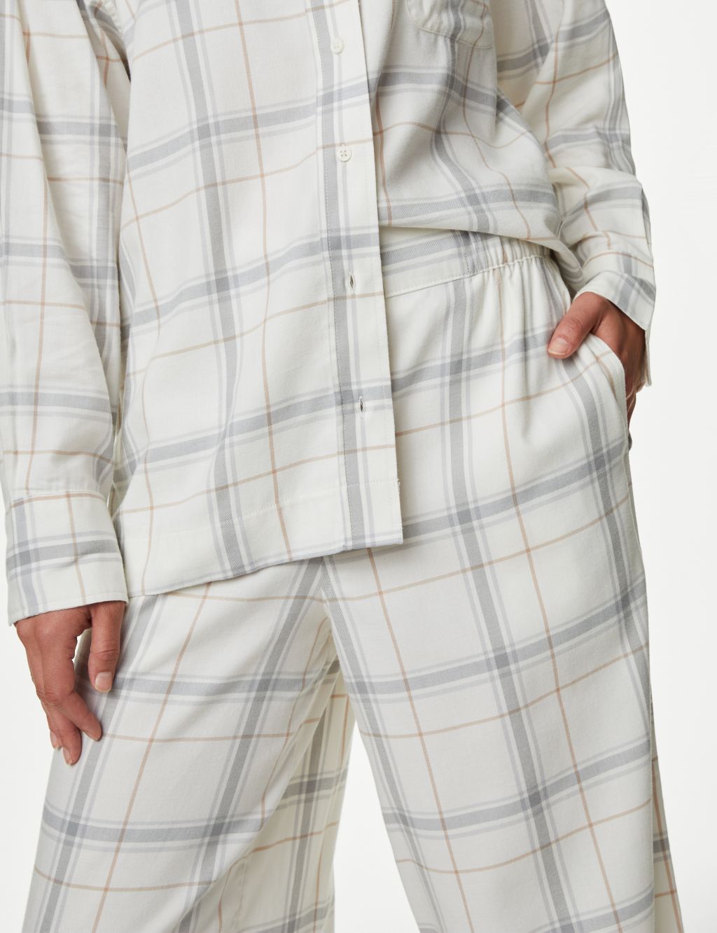 Cotton Rich Woven Checked Lounge Pants image 4