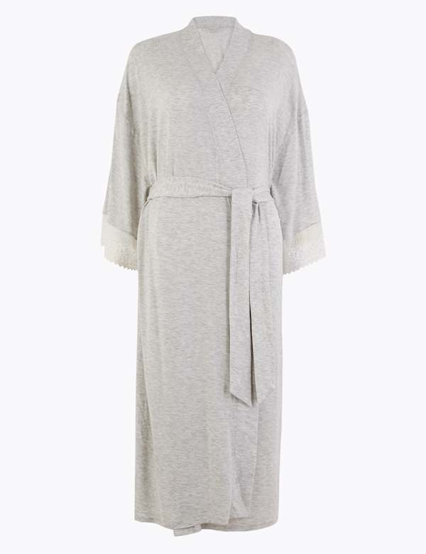 Sumptuously Soft™ Lace Trim Long Wrap