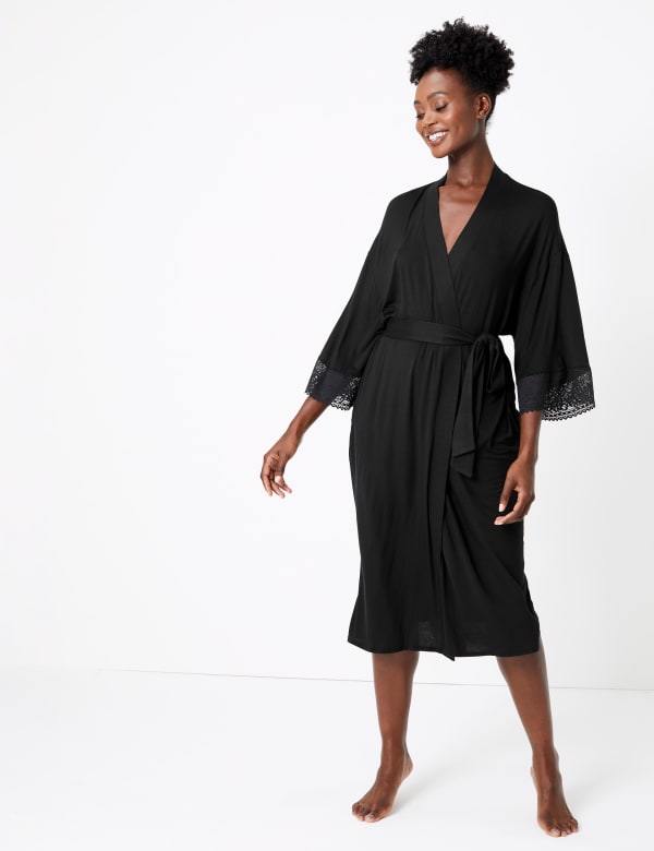 Sumptuously Soft™ Lace Trim Long Wrap