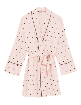 

Womens Boutique Sateen Polka Dot Short Wrap - Powder Pink, Powder Pink