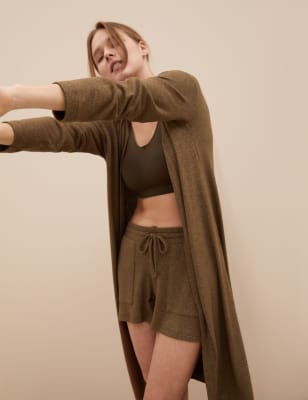 

Womens M&S Collection Cosy Knit Long Cardigan - Walnut, Walnut