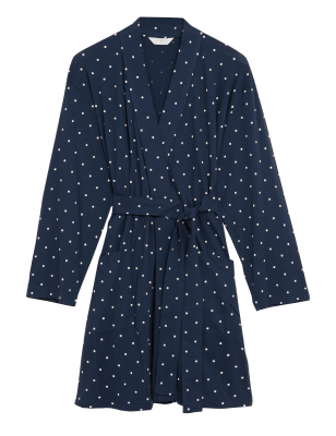 

Womens M&S Collection Cool Comfort™ Cotton Modal Spot Print Wrap - Navy Mix, Navy Mix