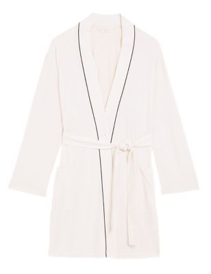

Womens M&S Collection Cool Comfort™ Cotton Modal Short Dressing Gown - Ivory, Ivory