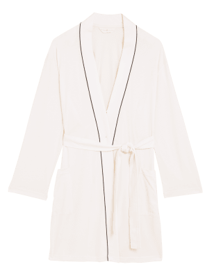 

Womens M&S Collection Cool Comfort™ Cotton Modal Short Dressing Gown - Ivory, Ivory