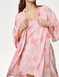Robe de chambre style kimono Dream Satin™ avec imprimé