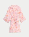 Robe de chambre style kimono Dream Satin™ avec imprimé