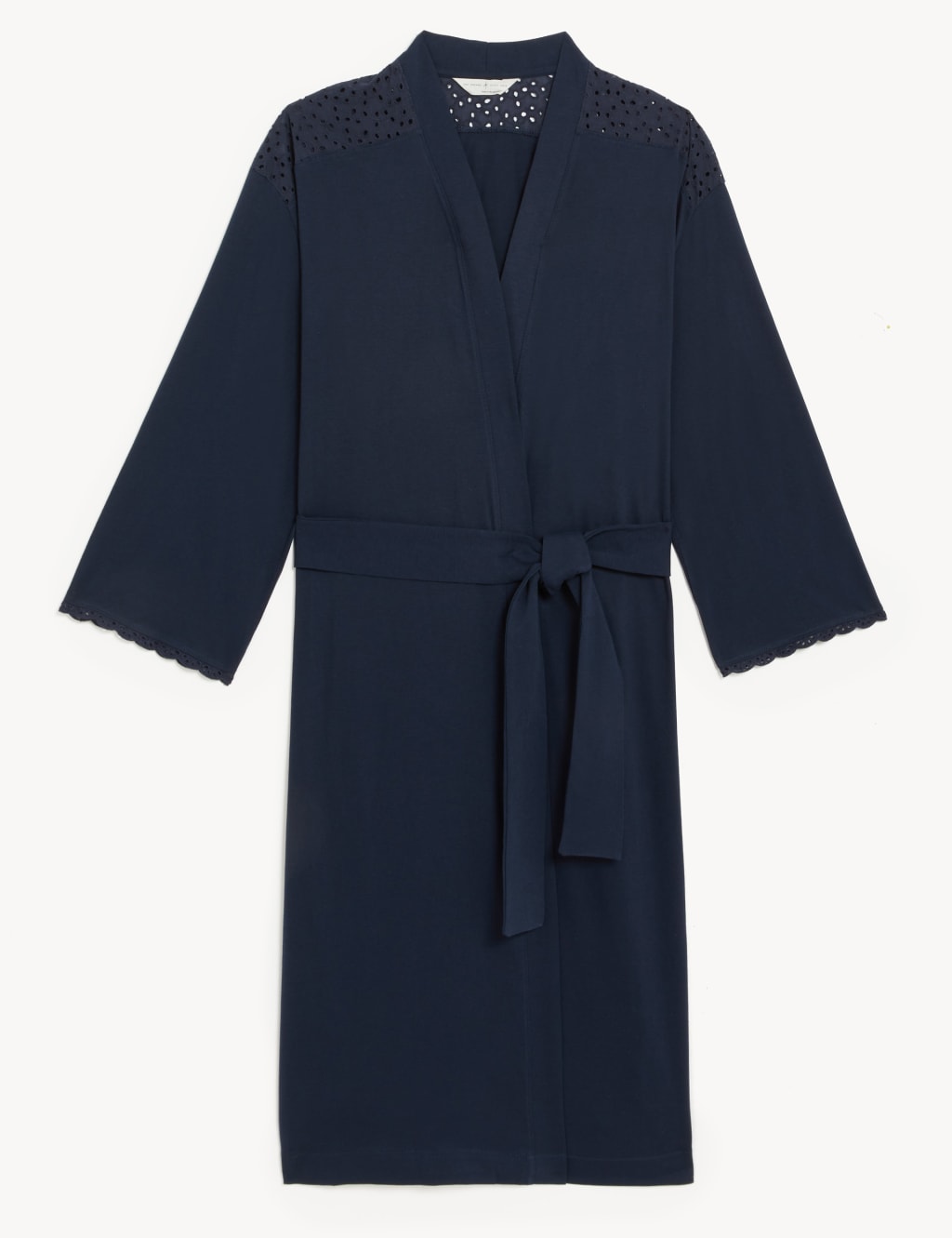 Pure Cotton Broderie Long Dressing Gown image 2