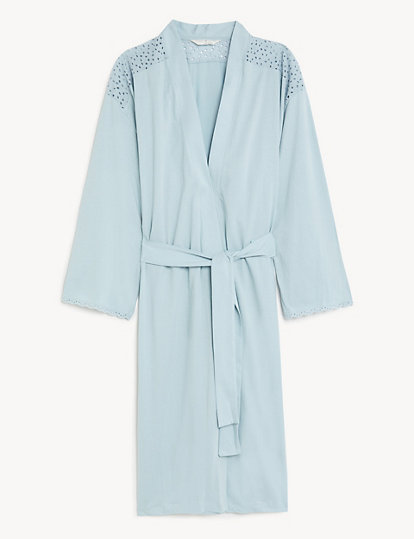 Pure Cotton Tie Dressing Gown
