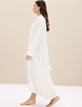 Floral Lace Insert Long Dressing Gown