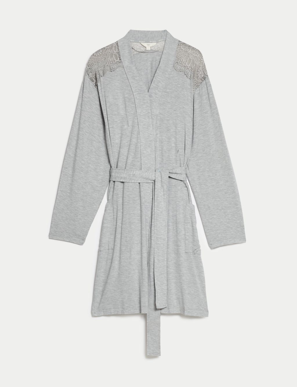 Body Soft™ Lace Detail Short Dressing Gown image 2