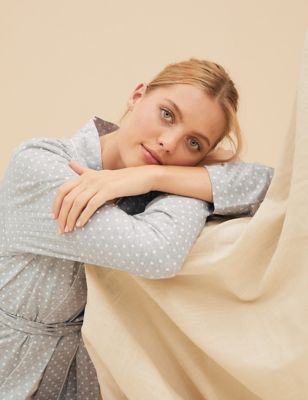 

Womens M&S Collection Cool Comfort™ Cotton Modal Polka Dot Wrap - Grey Mix, Grey Mix
