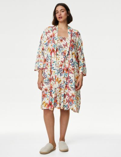 Floral Print Dressing Gown