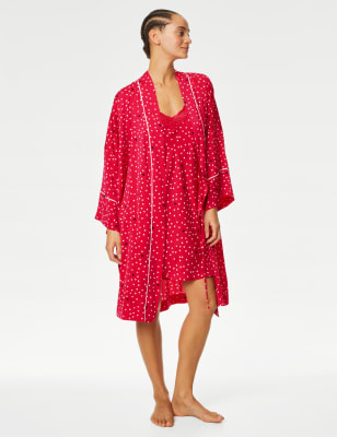 

Womens M&S Collection Dream Satin™ Polka Dot Wrap - Geranium, Geranium