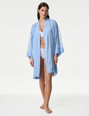

M&S Collection Bata con adorno de encaje Dream Satin™Womens - Cornflower, Cornflower