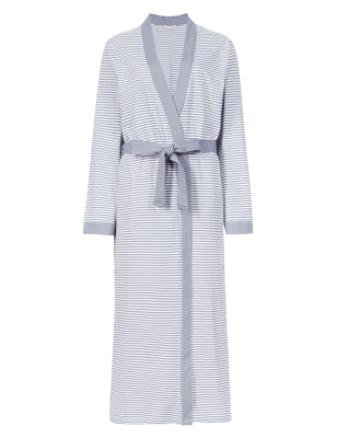 Pure Cotton Striped Wrap Dressing Gown with Cool Comfort™ Technology ...