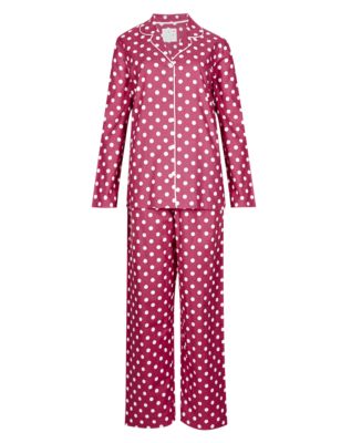 Pure Cotton Revere Collar Spotted Pyjamas | M&S Collection | M&S