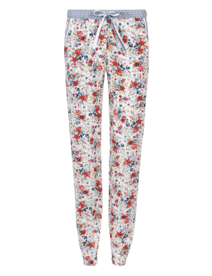 floral cuffed trousers