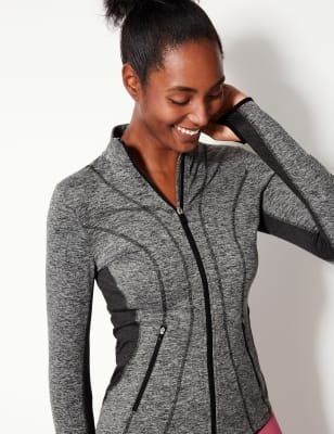 Veste &agrave; manches longues et motif jasp&eacute;, s&eacute;chage rapide