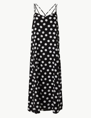 Spotted Slip Beach Dress Dresses Marks And Spencer Bn