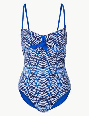 Secret Slimming™ Printed Bandeau Swimsuit | M&S Collection | M&S