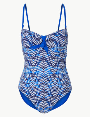 Secret Slimming™ Printed Bandeau Swimsuit | M&S Collection | M&S