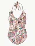Floral Print Non-Wired Plunge Swimsuit