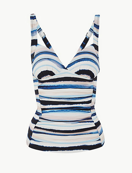 Water Stripe Plunge Tankini Top | M&S Collection | M&S