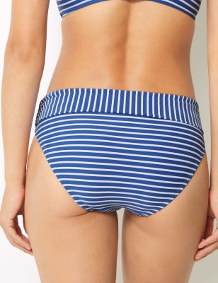 Striped Roll Top Bikini Bottoms