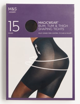 Shapewear Bum Tum Shaper 15 denier Natural nylon tights. Size