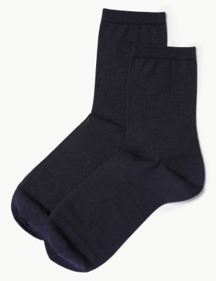 Lot de 2&nbsp;paires de chaussettes fines en coton hauteur cheville