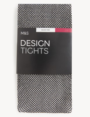 

Womens M&S Collection Sparkle Fishnet Tights - Black Mix, Black Mix