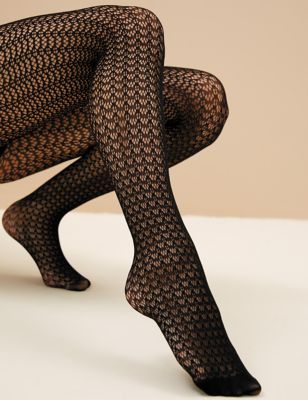 

Womens M&S Collection Geometric Fishnet Tights - Black, Black