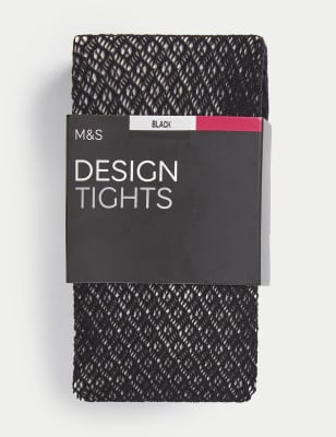 

Womens M&S Collection Geometric Fishnet Tights - Black, Black