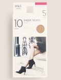 Lot de 5&nbsp;paires de collants 10&nbsp;deniers