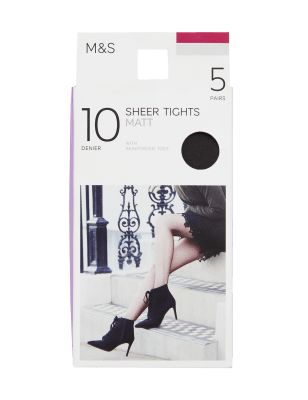 

Womens M&S Collection 5er-Pack Strumpfhosen (10 den) - Nearly Black, Nearly Black