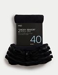2er-Pack matte halterlose Strümpfe mit Body Sensor™ (40 den)
