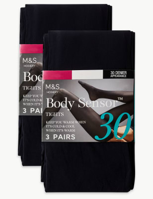 Lot de 6&nbsp;paires de collants opaques 30&nbsp;deniers, dot&eacute;s de la technologie Body Sensor&trade;