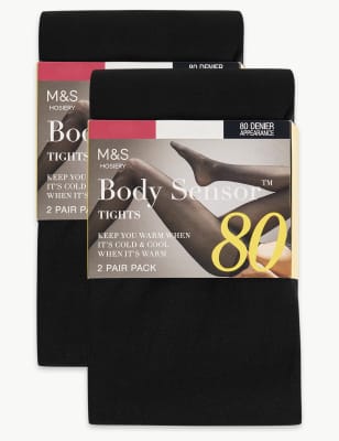 Lot de 4&nbsp;paires de collants opaques 80&nbsp;deniers, dot&eacute;s de la technologie Body Sensor&trade;