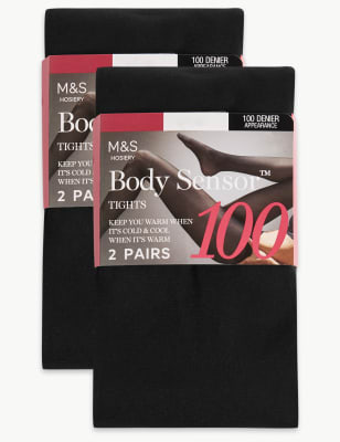 Lot de 4&nbsp;paires de collants opaques 100&nbsp;deniers, dot&eacute;s de la technologie Body Sensor&trade;