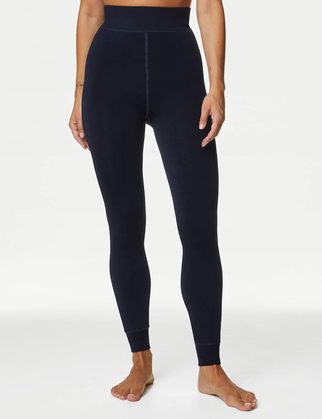 M&S Womens Thermal High Waisted Leggings - 10SHT - Black, Black,Midnight  Navy,Charcoal, £22.50